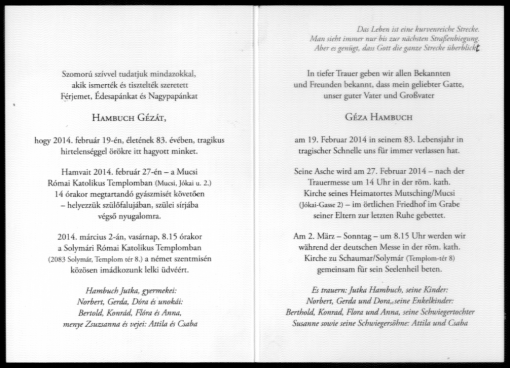 Elhunyt Hambuch Géza